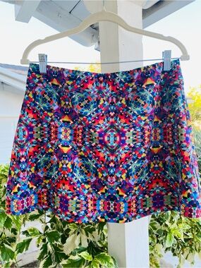 Smashgal Colorful Kaleidoscope Print Athletic Golf Tennis Skort L